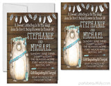 rustic tribal beaver invitation cards woodland greenery style