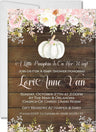 rustic wood pumpkin baby shower invitations pink harvest theme