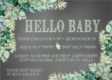 rustic wood sip and see invitations greenery theme
