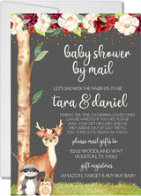rustic woodland deer baby shower by mail invitations forest design