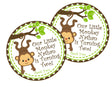 safari monkey party sticker