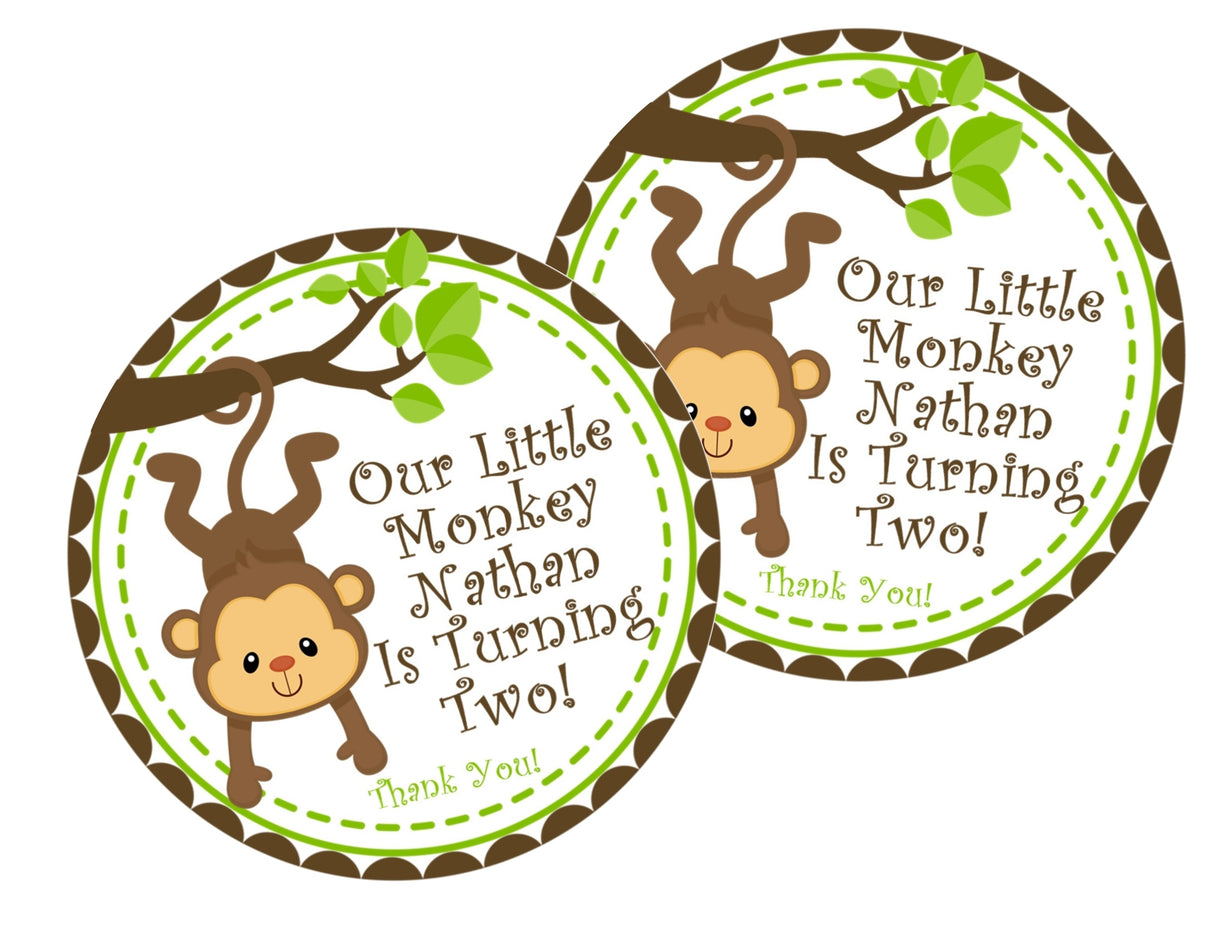 safari monkey party sticker