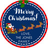 santa sleigh reindeer christmas treat bag sticker