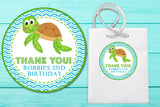 sea turtle birthday stickers