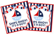 ships ahoy boy shower favor label