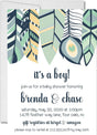 Boys Tribal Feather Baby Shower southwestern baby shower invitation cards tribal feather style