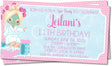 spa ticket birthday invitations beauty makeover theme