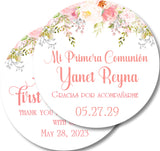spanish communion favor label personalized