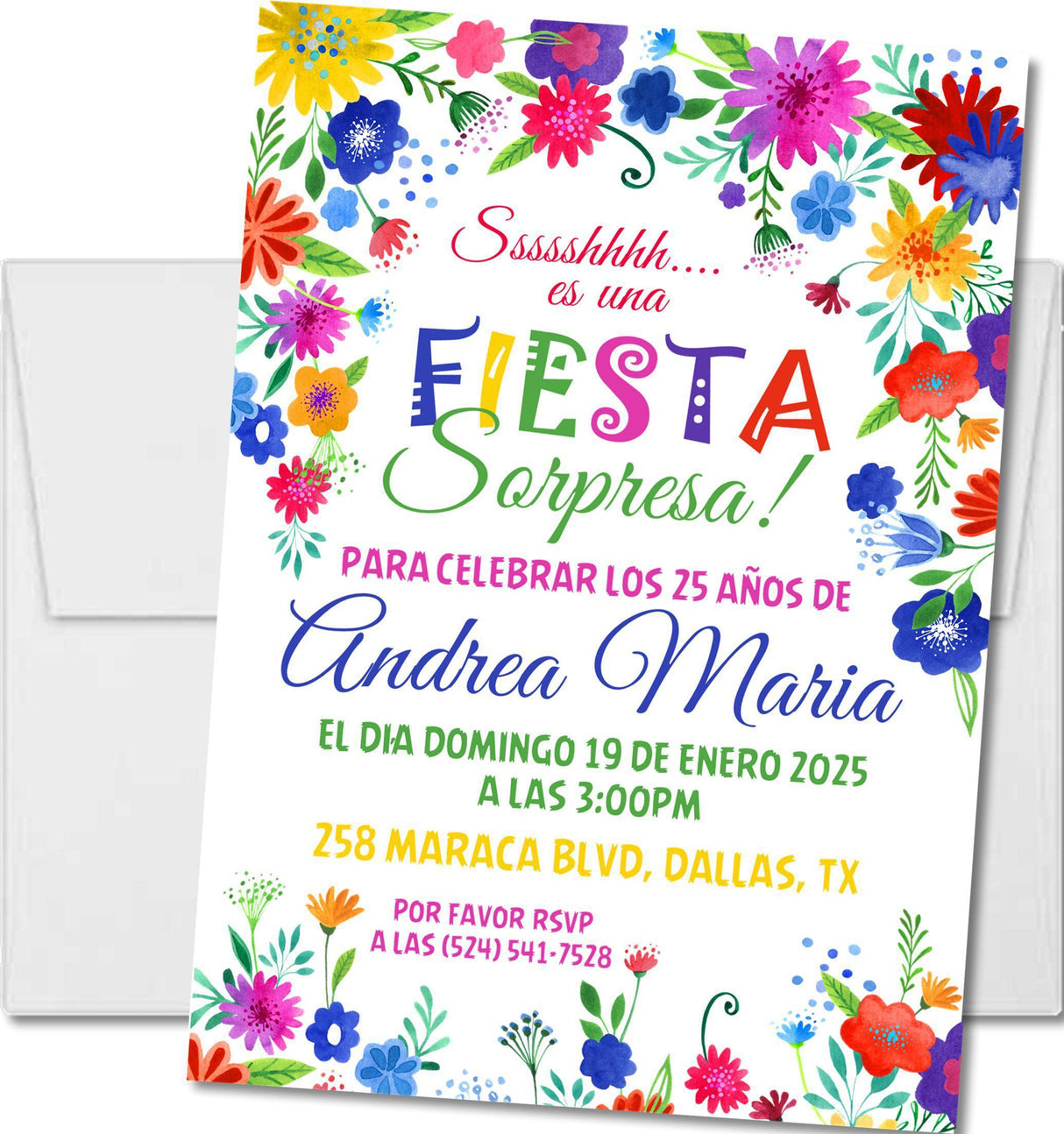 spanish fiesta invitation cards colorful party style