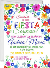 spanish fiesta surprise party invitations colorful floral design