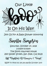 spider baby shower invitation cards blue halloween style