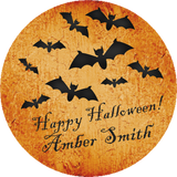 spooky flying bats halloween party sticker