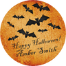 spooky flying bats halloween party sticker