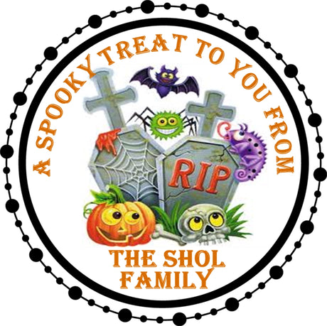 spooky halloween trick or treat candy bag sticker