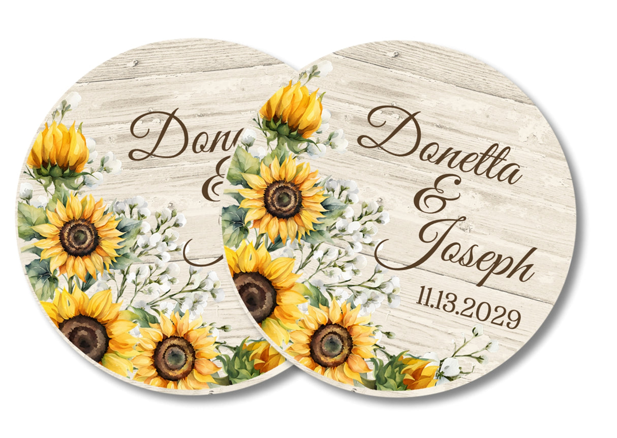 sunflower wedding stickers