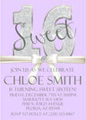 sweet 16 birthday invitations lavender silver glitter design