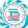teal mixer baking party sticker