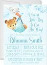 teddy bear baby shower invitations pastel blue design for boys