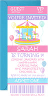 Carousel Birthday Ticket Invitations