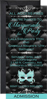 Masquerade Ball Ticket Invitations