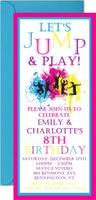 Trampoline Park Birthday Party Ticket Invitations
