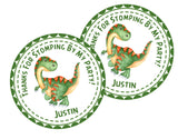 toddler dinosaur party favor sticker personalized
