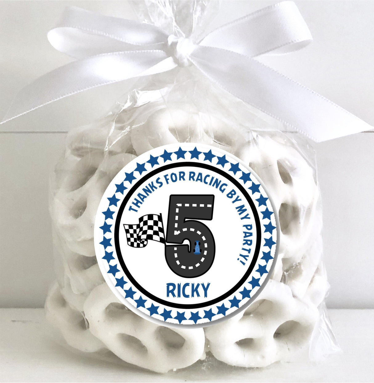 track number race car theme sticker