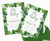 tropical greenery invitation cards neutral botanical style
