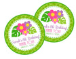 tropical luau floral birthday sticker