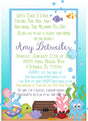 under the sea baby shower invitations colorful ocean animal design