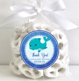 under the sea thank-you sticker with whale design