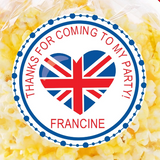 union jack heart london birthday sticker