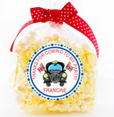 union jack taxi theme birthday sticker