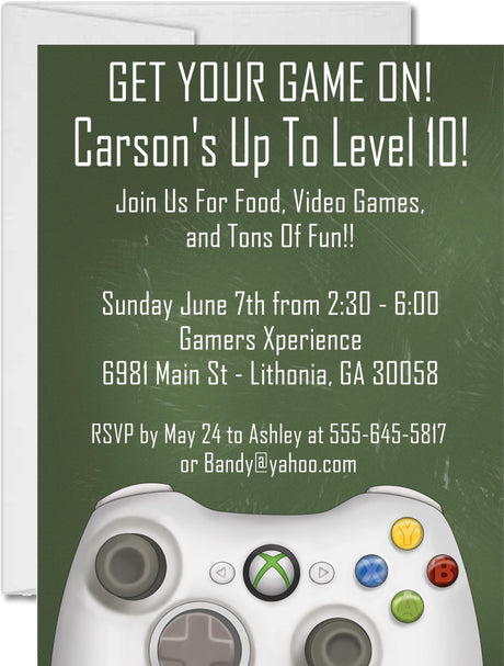 video game invitation cards birthday celebration style