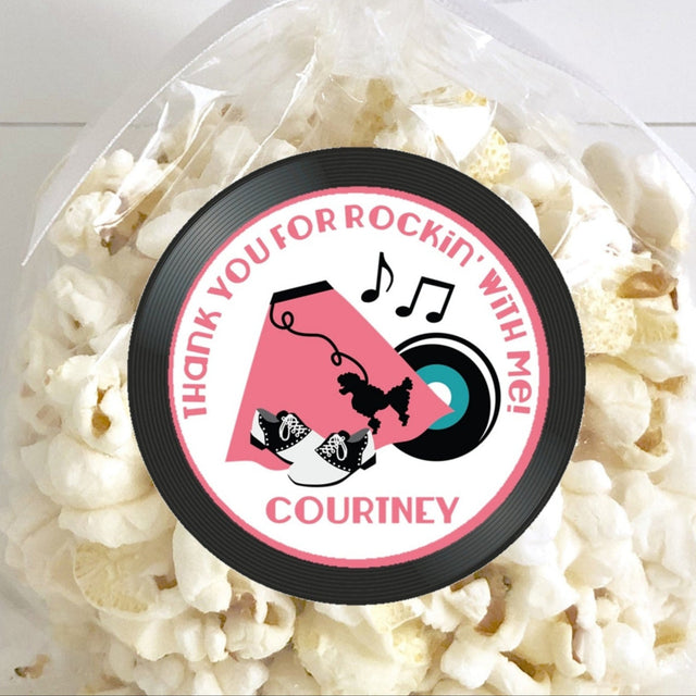 vinyl record sock hop birthday sticker