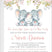 watercolor elephant twins baby shower invitation cards elegant floral style