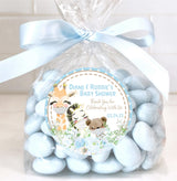 watercolor giraffe zebra bear baby shower favor label