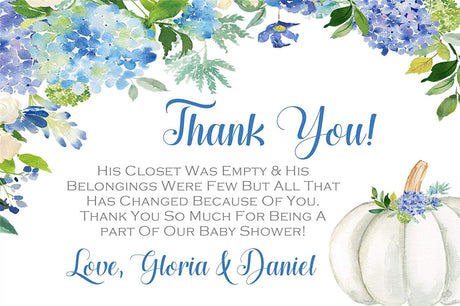 watercolor pumpkin thank you cards blush blue and green styles