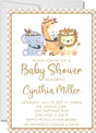 watercolor safari animal baby shower invitations woodland theme