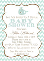 whale baby shower invitations mint chevron design