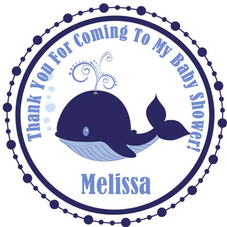 whale baby shower stickers