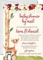 woodland deer baby shower by mail invitations with matching address labels