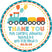 All aboard teal and orange train birthday sticker