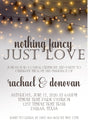 Amber wedding invitation featuring glowing string lights and romantic evening styling