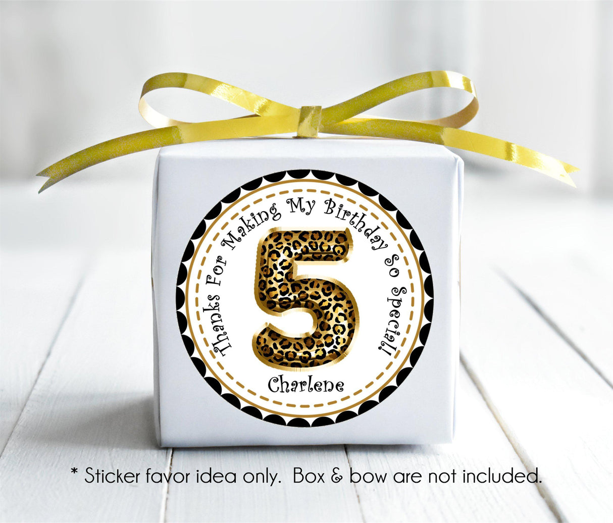 Animal print party favor label