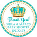 Aqua And Gold Royal Prince Baby Shower Stickers Or Favor Tags