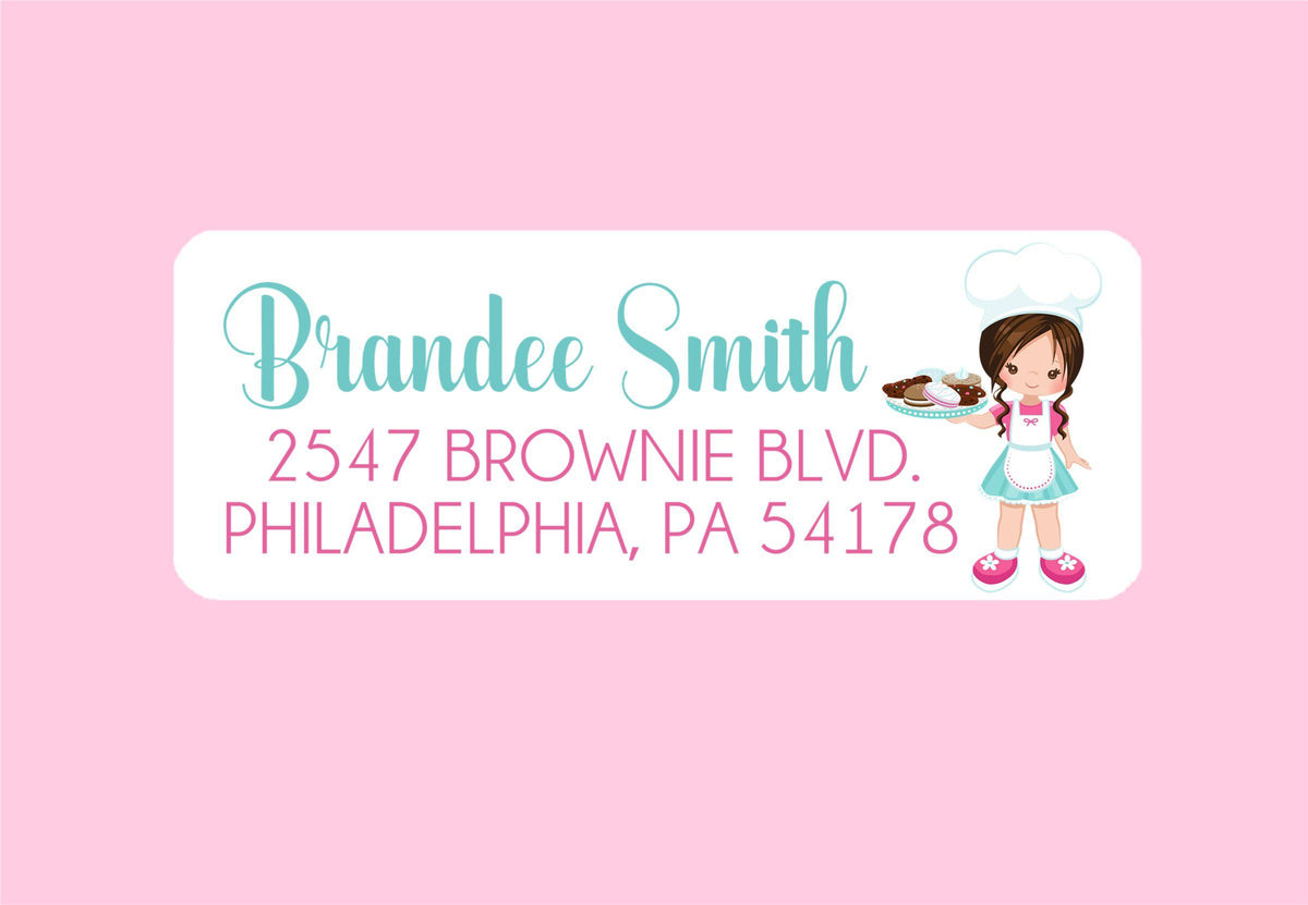 Baking Address Labels For Girls — Party Beautifully