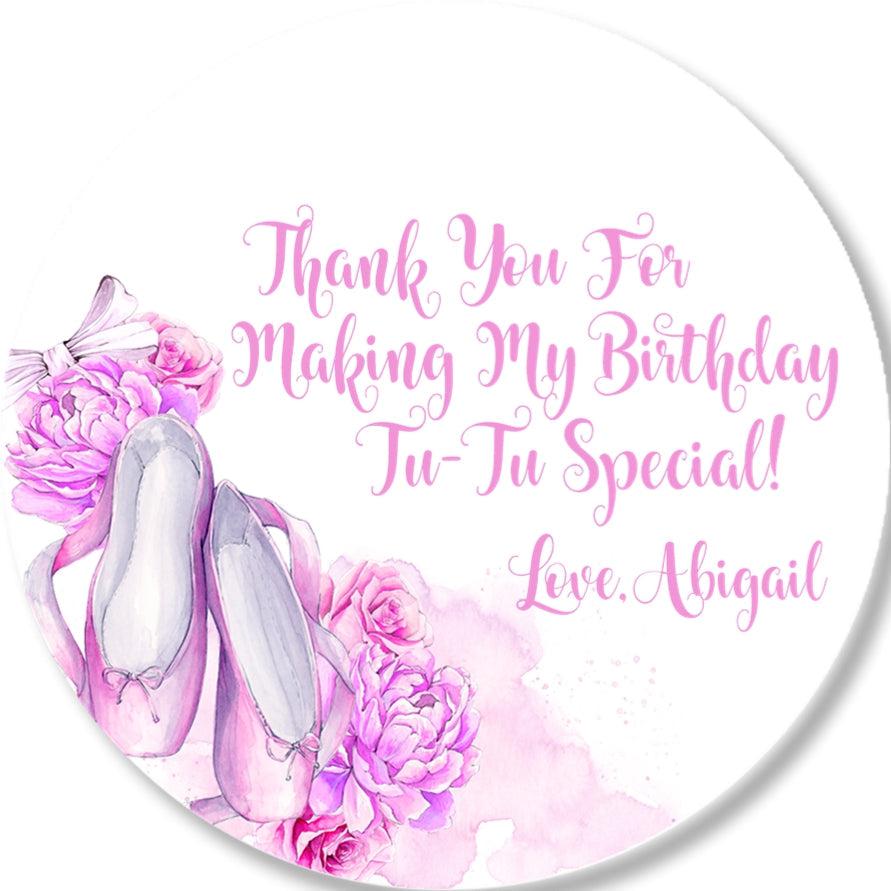 Ballet Birthday Party Stickers Or Favor Tags