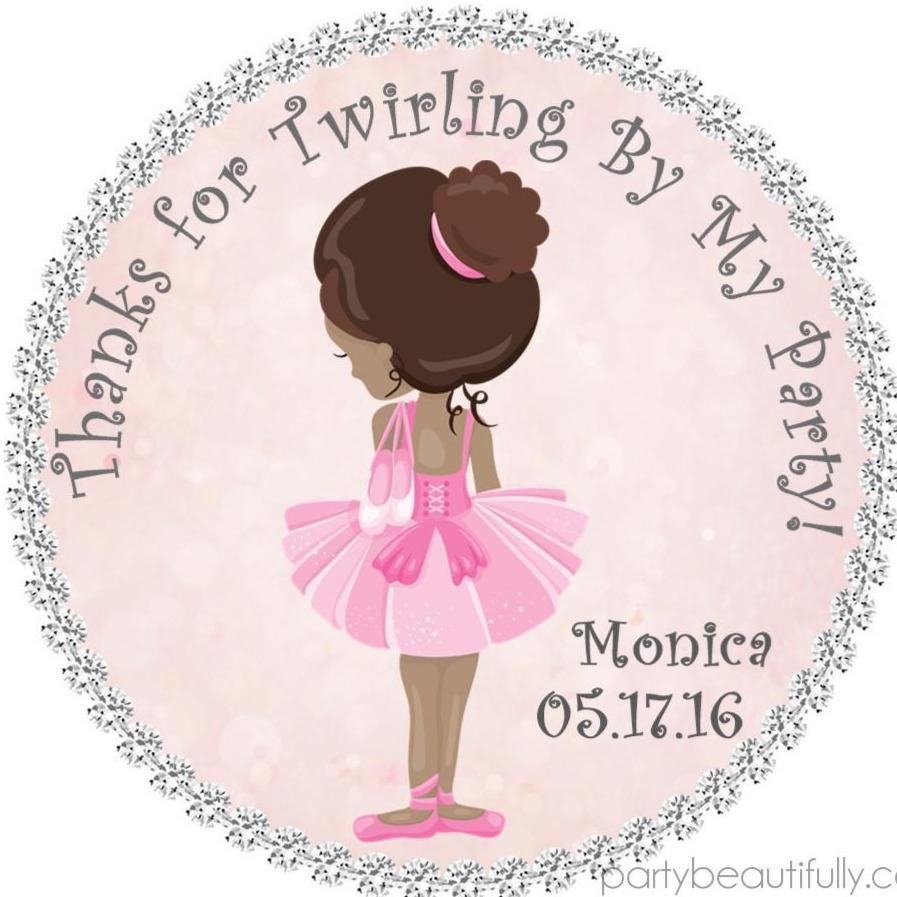 Ballet Birthday Party Stickers