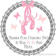 Ballet slippers and butterflies birthday sticker